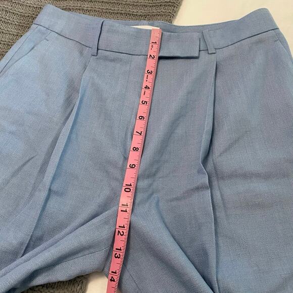 Reiss June Pleated Front Wide Leg Pants Blue Size 8 - Picture 10 of 11